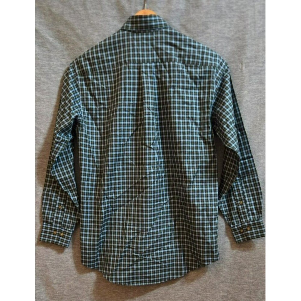 Brooks Brothers Button Down Shirt Men’s Small Navy Geen Plaid Cotton Size Small - Picture 6 of 10